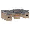 vidaXL 10 Piece Garden Sofa Set with Cushions Mix Beige Poly Rattan