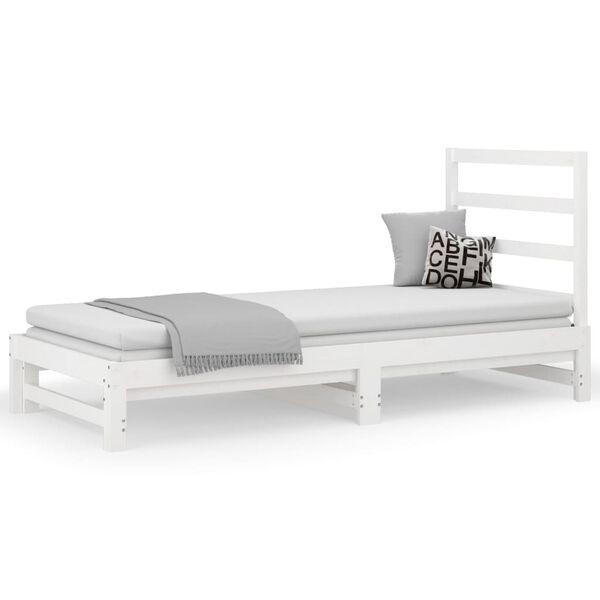 vidaXL Pull-out Day Bed without Mattress White 2x(90x190) cm