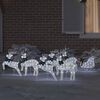 vidaXL LED Reindeers 7 pcs White Fabric