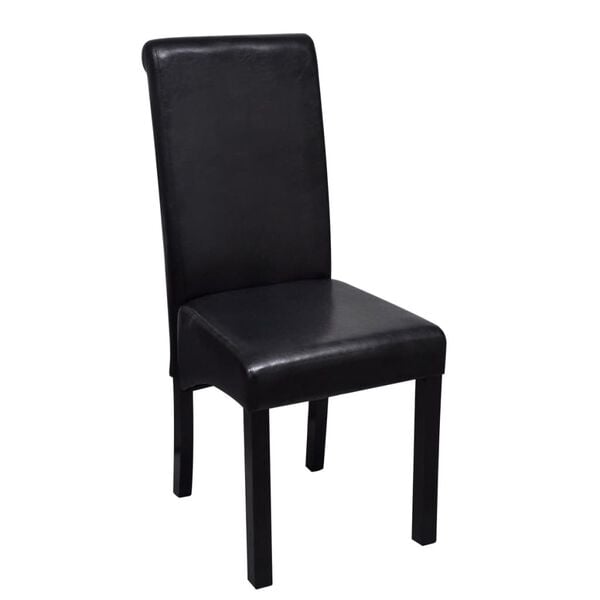 vidaXL Dining Chairs 4 pcs Black Faux Leather