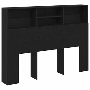 vidaXL Headboard Cabinet Black Oak 140 x 19 x 103.5 cm Engineered Wood