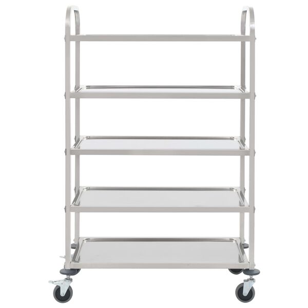 vidaXL 5-Tier Kitchen Trolley 107x55x147 cm Stainless Steel