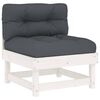 vidaXL 5 Piece Garden Lounge Set with Cushions White Solid Wood