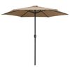 vidaXL Garden Parasol with Aluminium Pole 270x246 cm Taupe