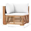 vidaXL Garden Corner Sofa with Cream Cushion Solid Teak Wood