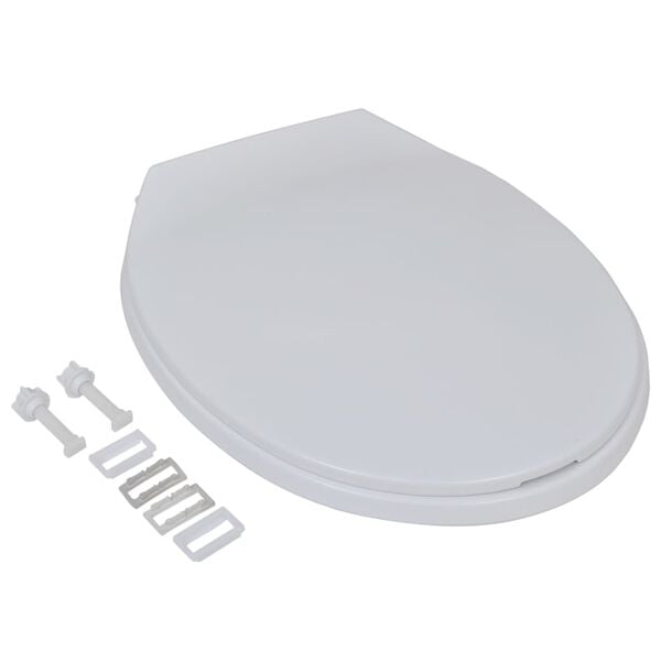 vidaXL Toilet Seats with Soft Close Lids 2 pcs Plastic White