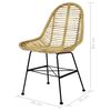 vidaXL Dining Chairs 6 pcs Natural Rattan