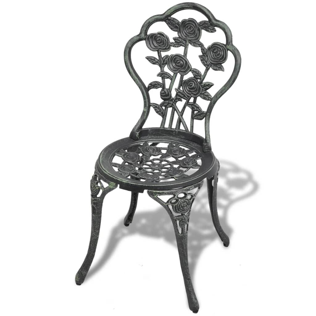 vidaXL Bistro Chairs 2 pcs Cast Aluminium Green 