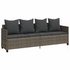 vidaXL 5 Piece Garden Sofa Set with Cushions Grey Poly Rattan