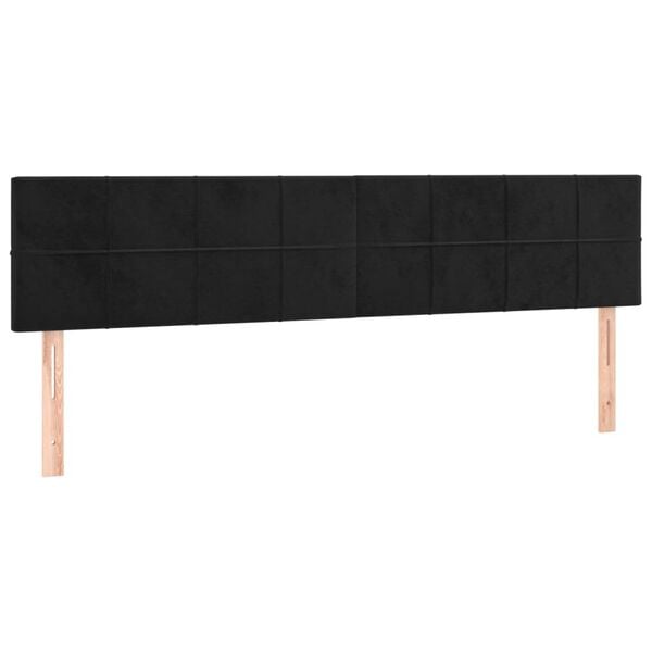vidaXL Headboards Black 200x5x78/88 cm Velvet