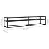 vidaXL TV Cabinet Black Marble 200x40x40.5 cm Tempered Glass