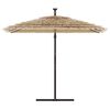 vidaXL Garden Parasol with Steel Pole Brown 246x246x230 cm