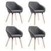 vidaXL Dining Chairs 4 pcs Dark Grey Fabric