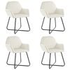 vidaXL Dining Chair | Set of 4 | Cream | Velvet | Standard | Ergonomic