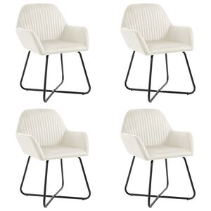 vidaXL Dining Chair | Set of 4 | Cream | Velvet | Standard | Ergonomic