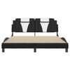 vidaXL Bed Frame "Viana" without Mattress Black and White 152x203 cm Queen Faux Leather
