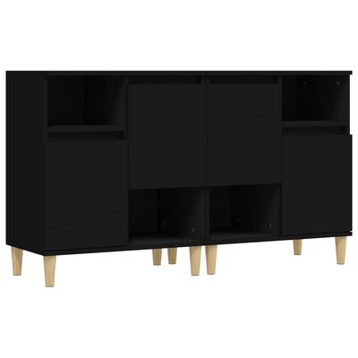 vidaXL Sideboards 2 pcs Black 60x35x70 cm Engineered Wood