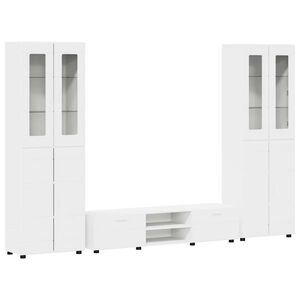 vidaXL TV Cabinet Set with Drawer with Shelf White Engineered Wood