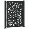 vidaXL Garden Gate Black 100x125 cm Steel Flame Design