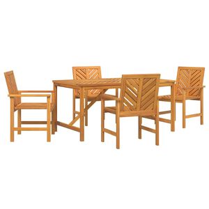 vidaXL Garden Dining Set 5 pcs Brown 150 x 90 x 74 cm