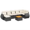 vidaXL 8 Piece Garden Sofa Set with Cushions Black Poly Rattan