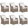 vidaXL 7 Piece Garden Dining Set Poly Rattan Brown