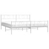 vidaXL Metal Bed Frame without Mattress with Footboard White 180x200cm