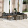 vidaXL 11 Piece Garden Sofa Set with Cushions Grey Poly Rattan
