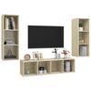 vidaXL 3 Piece TV Cabinet Set Sonoma Oak Engineered Wood