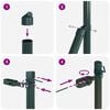 vidaXL Fence Post 7 pcs Green Steel