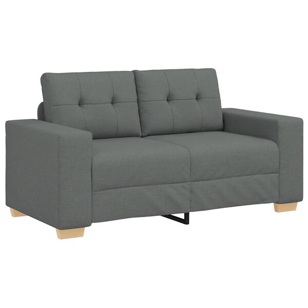 vidaXL Loveseat Sofa Dark Grey 160x77x82 cm Fabric