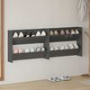 vidaXL Wall Shoe Cabinets 2 pcs High Gloss Grey 80x18x60 cm Engineered Wood