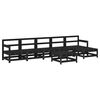 vidaXL 7 Piece Garden Lounge Set with Cushions Black Solid Wood