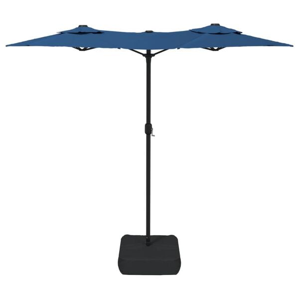 vidaXL Double-Head Garden Parasol Azure Blue 316x145 cm