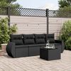 vidaXL 5 Piece Garden Sofa Set with Cushions Black Poly Rattan