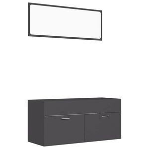 vidaXL 2 Piece Bathroom Furniture Set Grey Engineered Wood