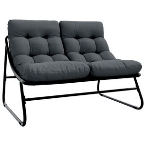 vidaXL Garden Furniture Black Powder-Coated Steel
