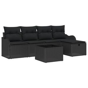 vidaXL Garden Sofa Set 6 pcs Poly rattan