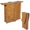 vidaXL Bar Table | Brown | Solid Teak Wood | Large | Foldable | Bar Table