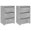 vidaXL Bed Cabinets 2 pcs Concrete Grey 40x35x62,5 cm Engineered Wood