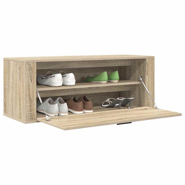 vidaXL Wall Shoe Cabinet Sonoma Oak 100x35x38 cm Engineered Wood