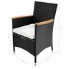 vidaXL Furniture Sets 9 pcs Black and Cream Poly Rattan
