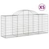 vidaXL Arched Gabion Baskets 5 pcs 200x50x80/100 cm Galvanised Iron