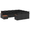 vidaXL 11 Piece Garden Sofa Set with Cushions Black Poly Rattan