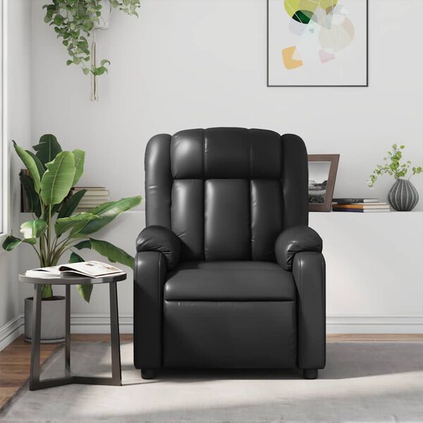 vidaXL Massage Recliner Chair Black Faux Leather