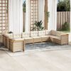 vidaXL 10 Piece Garden Sofa Set with Cushions Beige Poly Rattan