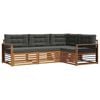 vidaXL Outdoor Sofa Set 4 pcs Natural and Anthracite