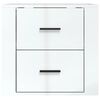 vidaXL Wall-mounted Bedside Cabinet High Gloss White 50x36x47 cm