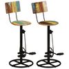 vidaXL Bar Stool | Set of 2 | Multicolour | Solid reclaimed wood, iron