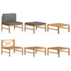 vidaXL 3 Piece Garden Lounge Set with Dark Grey Cushions Teak Wood